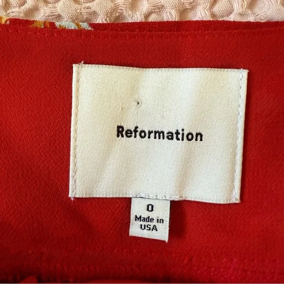 Reformation Camira Crepe Midi-Dress in Borsa Floral Red | Size 0 - Picture 11 of 14